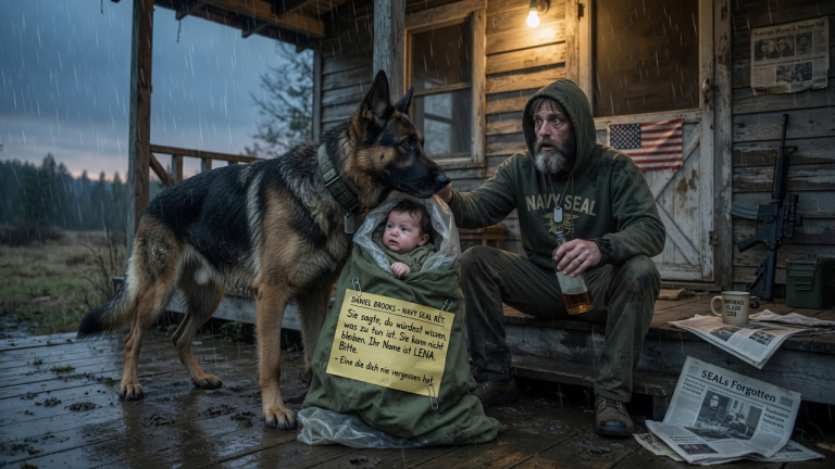 DER VERLASSENE NAVY-SEAL DANIEL BROOKS HATTE MIT DER WELT ABGESCHLOSSEN—BIS EIN SCHÄFERHUND EIN BABY MIT EINEM ZETTEL BRACHTE, DER IHN ZURÜCK INS LEBEN RISS
