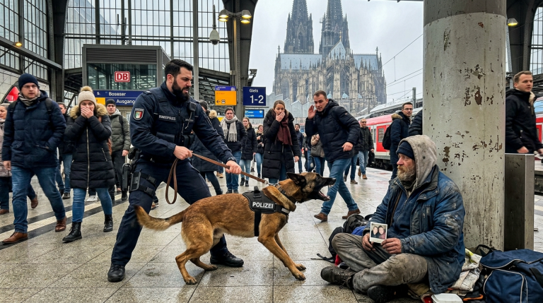 Mein K9-Hund bellte vor dem Kölner Hauptbahnhof wie verrückt einen Bettler an, obwohl er sich überhaupt nicht bewegte … doch dann sah ich, dass er ein Foto meiner Familie in den Händen hielt.