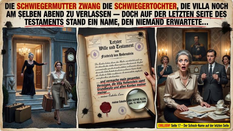 KAPITEL 2 – DIE SCHWIEGERMUTTER ZWANG DIE SCHWIEGERTOCHTER, DIE VILLA NOCH AM SELBEN ABEND ZU VERLASSEN — DOCH AUF DER LETZTEN SEITE DES TESTAMENTS STAND EIN NAME, DEN NIEMAND ERWARTETE…