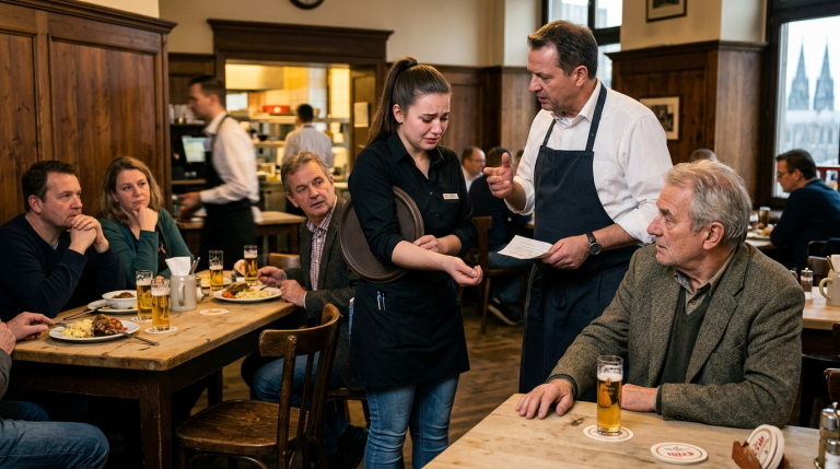 KAPITEL 2 – DIE JUNGE KELLNERIN WURDE IM KÖLNER RESTAURANT VOR ALLEN GÄSTEN GEFEUERT — BIS EIN STAMMGAST DIE NARBE AN IHREM HANDGELENK SAH…