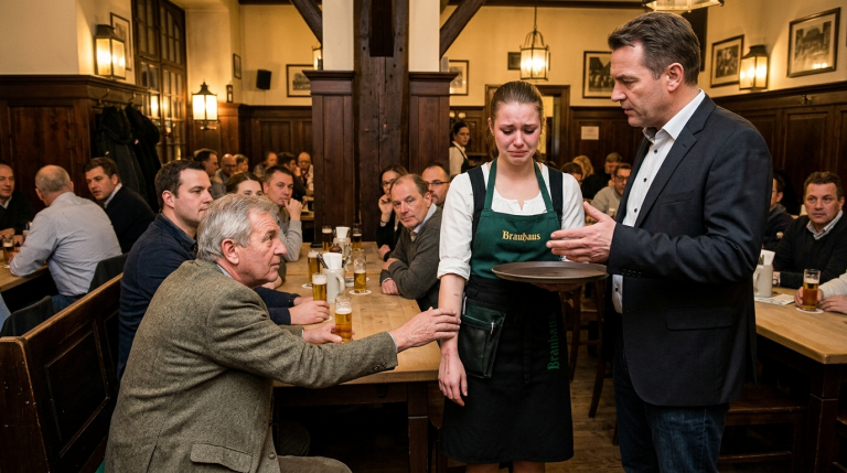 KAPITEL 2 – DER KELLNER ZERRTE DEN OBDACHLOSEN MANN VOR ALLEN GÄSTEN AUS DEM RESTAURANT — DOCH AM TISCH 7 WARTETE EIN BRIEF, DER ALLES VERÄNDERTE…