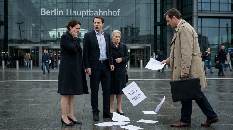 MEIN MANN OHRFEIGTE MICH VOR DEM BERLINER HAUPTBAHNHOF, WEIL ICH MICH WEIGERTE, DIE LEERE SCHEIDUNGSVEREINBARUNG ZU UNTERSCHREIBEN, WÄHREND MEINE SCHWIEGERMUTTER DANEBENSTAND UND SAGTE, ICH HÄTTE EINE LEKTION VERDIENT. DER PAPIERSTAPEL FIEL ZU BODEN UND ENTHÜLLTE BEWEISE DAFÜR, DASS ER GEMEINSAMES VERMÖGEN VERSTECKT HATTE. ALS DER ANWALT ERSCHIEN, WURDEN MUTTER UND SOHN KALKBLEICH UND WAGTEN ES NICHT EINMAL, SICH ANZUSEHEN.