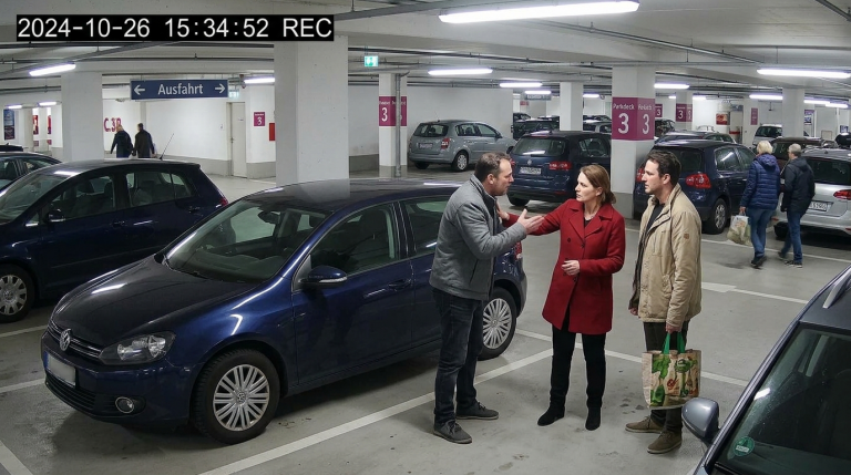 IN MÜNCHEN ERTAPPTE DER EHEMANN SEINE FRAU MIT IHREM LIEBHABER AUF DEM PARKPLATZ EINES EINKAUFSZENTRUMS. SIE STIEẞ IHN WEG UND SAGTE, ER WÜRDE SICH ALLES NUR AUSODENKEN. DOCH DIE ÜBERWACHUNGSKAMERA DES PARKPLATZES UND DIE NACHRICHTEN ÜBER DAS GEPLANTE TREFFEN BEWIESEN ALLES. DAS GERICHT SPRACH DIE SCHEIDUNG AUS, UND SIE VERLOR DAS SORGERECHT FÜR DIE KINDER.