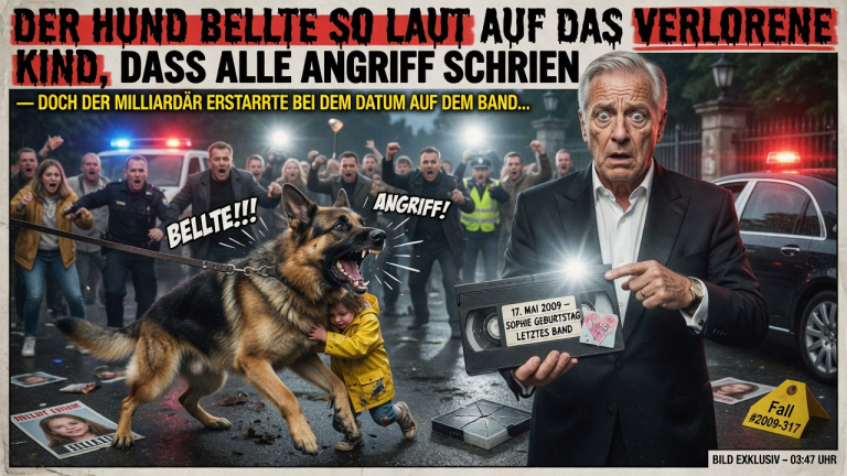 KAPITEL 2 – DER HUND BELLTE SO LAUT AUF DAS VERLORENE KIND, DASS ALLE ANGRIFF SCHRIEN — DOCH DER MILLIARDÄR ERSTARRTE BEI DEM DATUM AUF DEM BAND…