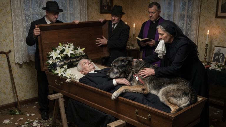 KAPITEL 2 – DER ALTE SCHÄFERHUND LEGTE SICH VOR DEN SARG SEINES HERRCHENS UND LIEẞ NIEMANDEN DEN DECKEL SCHLIEẞEN — BIS DIE WITWE DEN SCHLÜSSEL UNTER SEINEM HALSBAND FAND