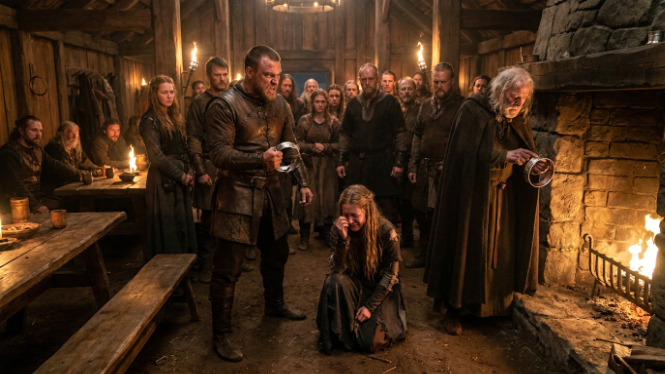DER BRUDER DES JARLS OHRFEIGTE DIE ARME MAGD IN DER HALLE VON JORVIK UND RISS IHR DEN SILBERNEN ARMREIF AB — DOCH DER ALTE SKALDE ERKANNTE DAS WERGELDZEICHEN EINES KÖNIGS…