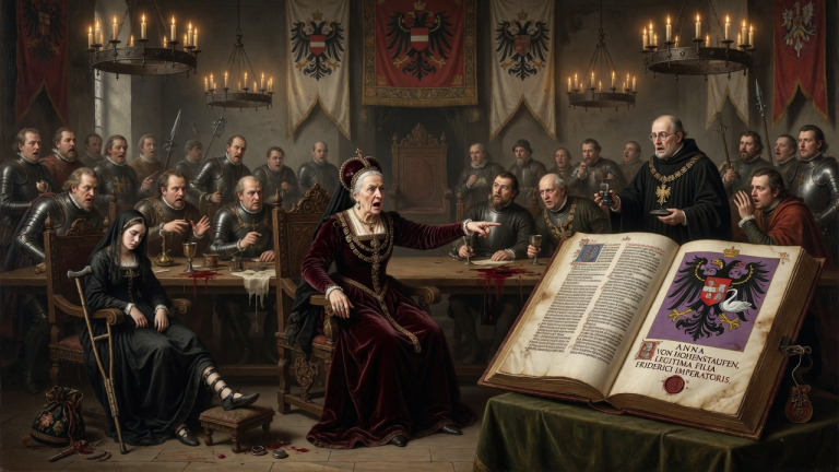 DIE GRÄFIN-SCHWIEGERMUTTER OHRFEIGTE IHRE GEHBEHINDERTE SCHWIEGERTOCHTER BEIM NÜRNBERGER REICHSTAGSMAHL UND FORDERTE DEN GUTSSCHLÜSSEL — DOCH DAS STEUERBUCH NANNTE EINEN ANDEREN NAMEN…