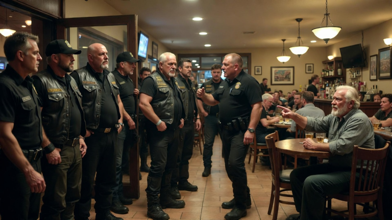 DER WIRT RIEF DEN SICHERHEITSDIENST, UM DIE BIKERGRUPPE AUS DEM RESTAURANT DRÄNGEN ZU LASSEN, WEIL ER DACHTE, SIE SEIEN GEKOMMEN, UM ÄRGER ZU MACHEN. DOCH DER ALTE MANN IN DER ECKE BEGANN ZU ZITTERN UND NANNTE SIE SEINE RETTER.