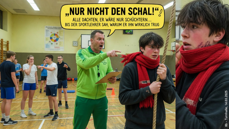 „NUR NICHT DEN SCHAL!“ – ALLE DACHTEN, ER WÄRE NUR SCHÜCHTERN… BIS DER SPORTLEHRER SAH, WARUM ER IHN WIRKLICH TRUG