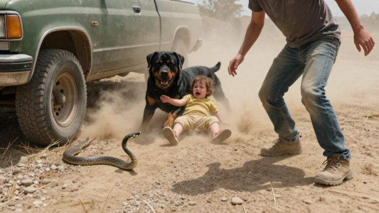 The 120-Pound Rottweiler Slammed My Neighbor’s Toddler Into The Dirt On County Road 8, And The Screams Began Before I Saw The Lethal Threat Sliding Fast Underneath My Pickup. – storyteller