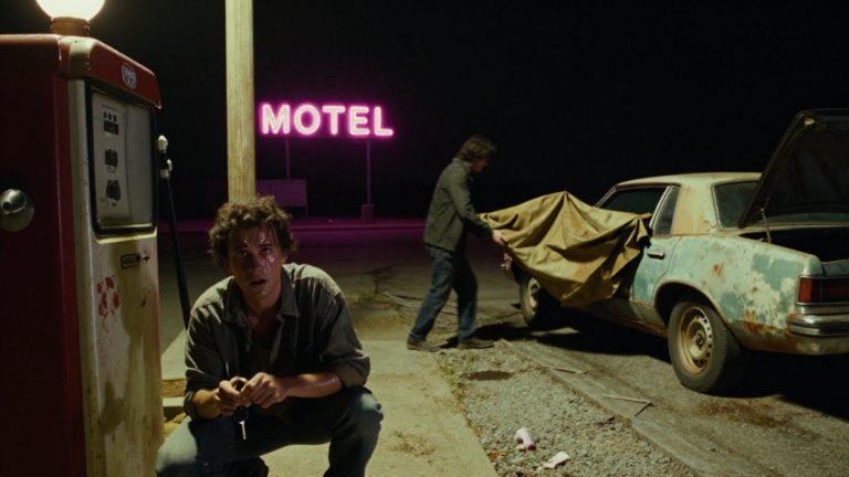 “I thought I was just stopping for gas on Route 66 at midnight… But what I saw under that flickering motel sign changed my life forever, and now they are looking for us both.” – storyteller