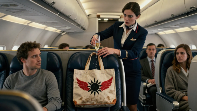 The Logo On The Tote Bag That Silenced First Class – storyteller