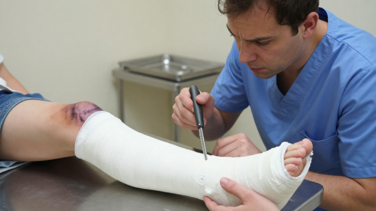 Three Days After We Plastered A Seven-Year-Old’s Fractured Tibia, A Strange Discoloration Above The Fiberglass Forced Me To Grab The Plaster Saw. – storyteller