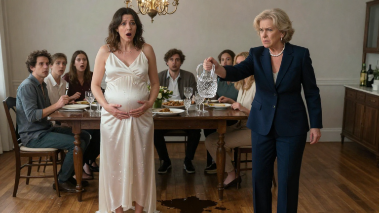 “I Was Humiliated When My Mother-In-Law Dumped Ice Water Over My 9-Month Pregnant Belly At A Fancy Dinner… But What Started Trickling Down My Leg Seconds Later Silenced Every Single Relative At The Table.” – storyteller
