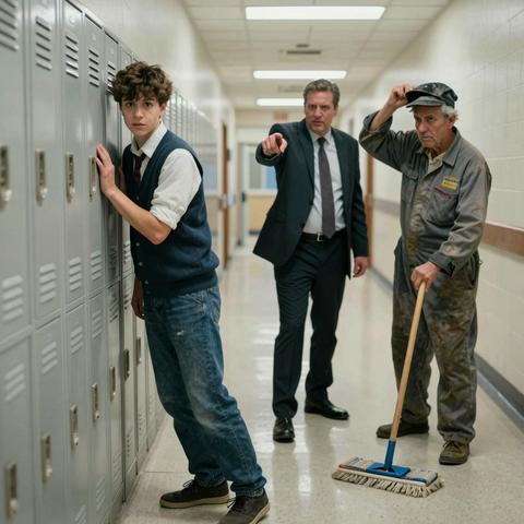 The Principal Threatened to Ruin My Family to Cover Up His Son’s Cruelty—Until Our Quiet School Janitor Removed His Work Cap and Exposed a Secret That Changed the Whole Town. – storyteller