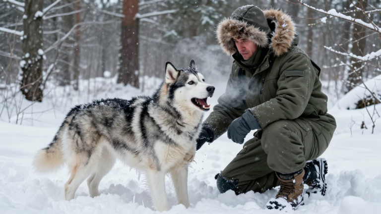 I Handled Dangerous K-9s For A Decade, But When We Found This Pregnant Husky Screaming In The Freezing Woods, Nothing Prepared Me For What She Was Hiding Underneath Her Frozen Fur. – storyteller