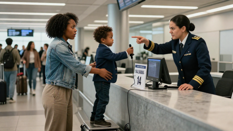 “She’s Not Your Mother”—The Gate Agent Sneered At The Black Stepmom Traveling With A 6-Year-Old Billionaire’s Son. The Boy Reached For The Microphone. – storyteller