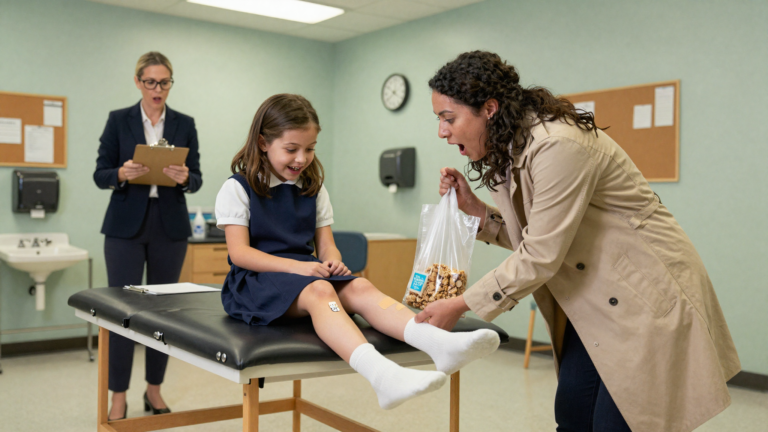 I Got A Call From My 7-Year-Old’s Principal Claiming She Was Faking An Injury For Attention. I Believed Them Completely… Until The Nurse Pulled Down Her Knee-High Sock And I Stopped Breathing. – storyteller