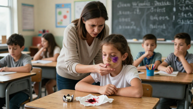 I Noticed A 7-Year-Old Girl’s Severely Swollen Cheek In Class… What Fell From Her Mouth Broke Me. – storyteller