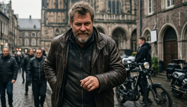 DER JUNGE BRÄUTIGAM STIEẞ DEN ALTEN BIKER VOR EINER KIRCHE IN BREMEN VON DER TREPPE WEIL ER NICHT ZUR HOCHZEIT PASSE — DOCH ALS DER MANN FIEL ROLLTE EIN ALTER RING AUS SEINER FAUST.