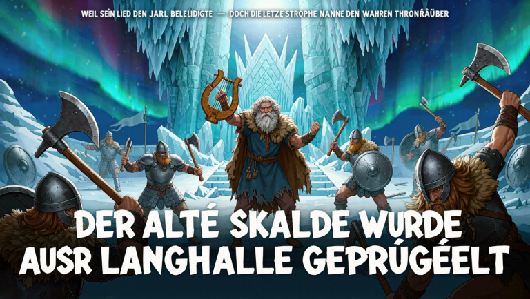 DER ALTE SKALDE WURDE AUS DER LANGHALLE GEPRÜGELT, WEIL SEIN LIED DEN JARL BELEIDIGTE — DOCH DIE LETZTE STROPHE NANNTE DEN WAHREN THRONRÄUBER