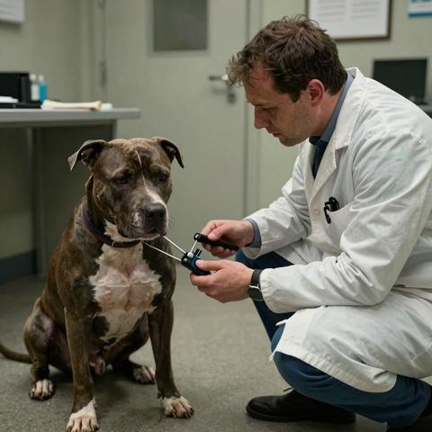 I Was Told To Put This “Monster” Pitbull Down Because He Savagely Attacked Anyone Who Touched His Cast… But When I Finally Sawed Through The Last Layer of Fiberglass, What I Discovered Hidden Against His Bone Made Me Weep As A Grown Man.
