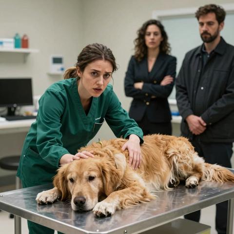 A Wealthy Couple Brought Their Golden Retriever To Be Euthanized. When I Felt What Was Hidden Beneath His Fur, My Blood Ran Cold.