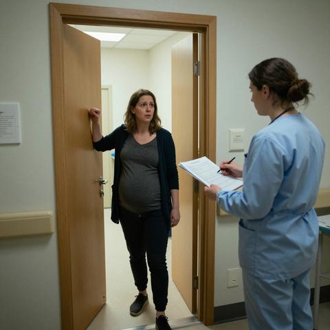 At 38 Weeks, She Was Told to “Wait Outside” While Her Husband Went Into the Room — 15 Minutes Later, She Opened the Door