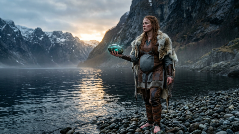 DER JARL STIESS DIE SCHWANGERE SCHILDMAID VON DER KLIPPE IN DEN FJORD — DOCH AM MORGEN STAND SIE WIEDER AM UFER, UND IN IHRER HAND LAG ETWAS, DAS NIEMAND DORT UNTEN ERWARTET HÄTTE…
