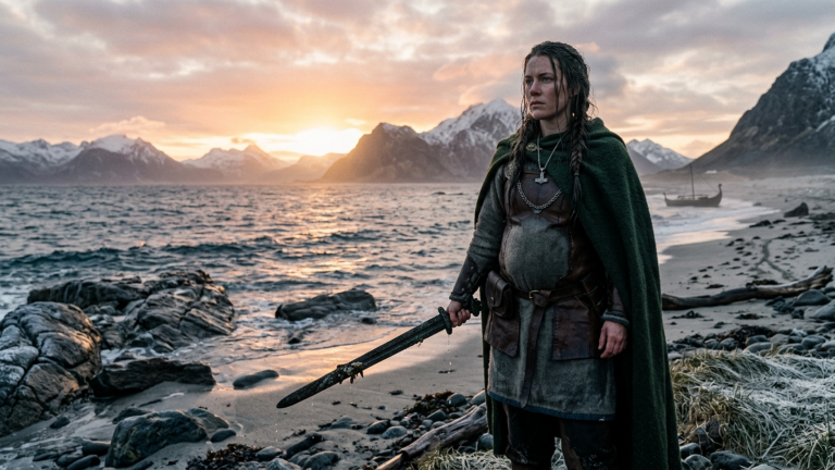 DER VIKINGER WARF DIE SCHWANGERE SCHILDMAID INS EISWASSER UND LACHTE — DOCH ALS DIE SONNE AUFGING, STAND SIE WIEDER AM STRAND, MIT ETWAS AUS DER TIEFE IN IHRER HAND…
