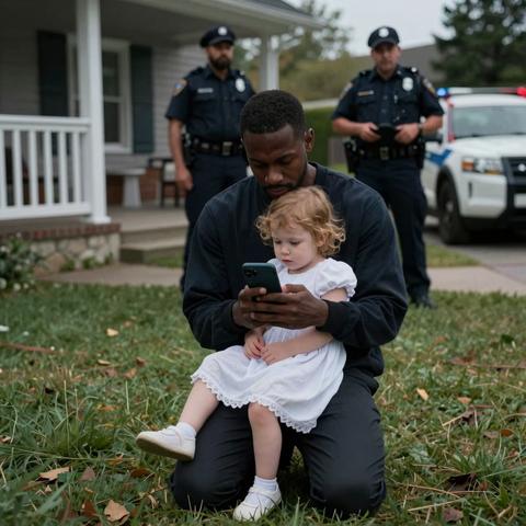 Police Arrived After Neighbors Reported A Black Man Holding A Crying White Child On His Lawn—Until The Child Lifted Her Head And Whispered One Word.
