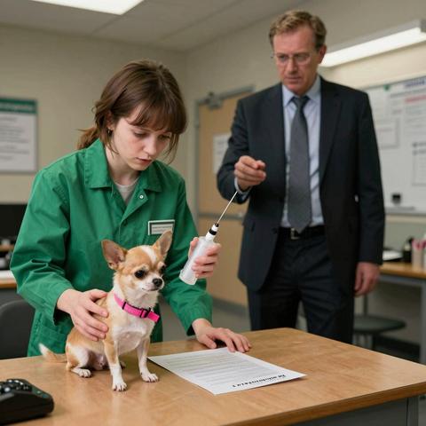 I Was Ordered To Euthanize A Trembling Chihuahua By Our Cruel Shelter Director, But The Hidden Message Tucked Beneath Her Frayed Pink Collar Forced Me To Drop The Syringe And Dial 911 Immediately.