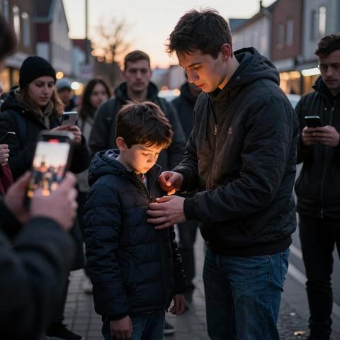 When I Tried To Carry A Crying Little Boy Back To His Front Door, My Neighbors Started Filming And Called The Cops—Only For The Child To Reach For My Hand And Silence The Street.