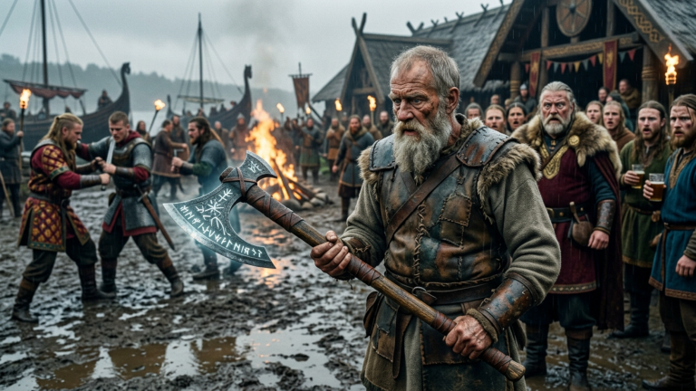 Dem alten Wikinger wurde die Teilnahme am Kriegerfest verweigert, weil er zu alt sei… bis die legendäre Axt ihren rechtmäßigen Besitzer erkannte.