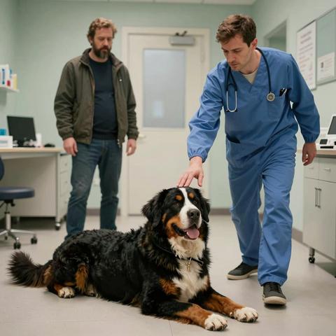 I’ve Been a Vet for 22 Years… But This 120-Pound (54kg) Saint Bernard Was Too Weak to Stand — Yet It Only Reacted When I Tried to Walk Away