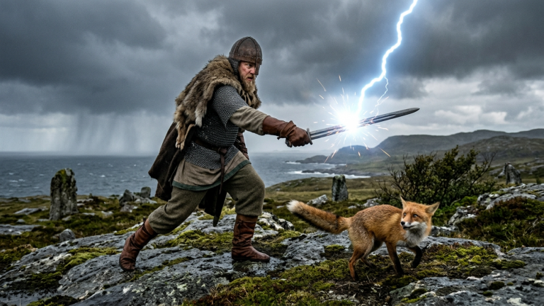 DER VIKING-KRIEGER STACH NACH DEM KLEINEN FUCHS — DOCH IN DEM MOMENT FUHR EIN BLITZ IN SEIN SCHWERT
