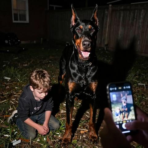 I Pointed My Gun At A Rogue Doberman Cornering A 6-Year-Old Boy… Then A Sudden Sound Behind Me Forced Me To Make The Hardest Choice Of My Life.
