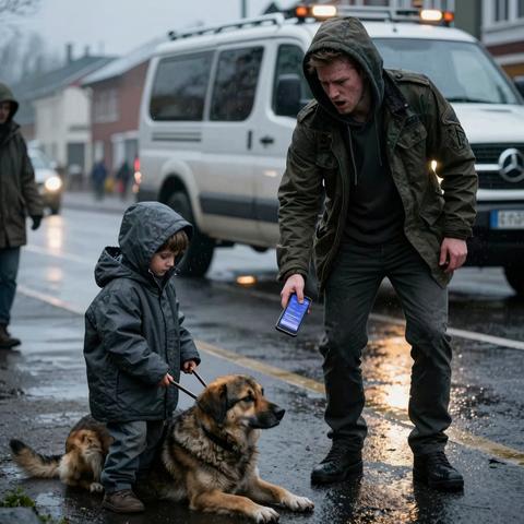 They Kicked the Pregnant Dog Back Into the Rain, But the Little Boy Covered Her With His Tiny Body and Said, ‘She Can’t Run Fast Anymore.’ That’s When the Soldier Stopped His Truck – and Everything I Thought I Knew About Coming Home Changed Forever.