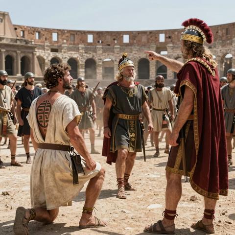 The Arrogant Magistrate Threw an Old Water Seller Into the Arena for a Laugh—Until Rome’s Greatest Gladiator Saw the Faded Mark on His Shoulder