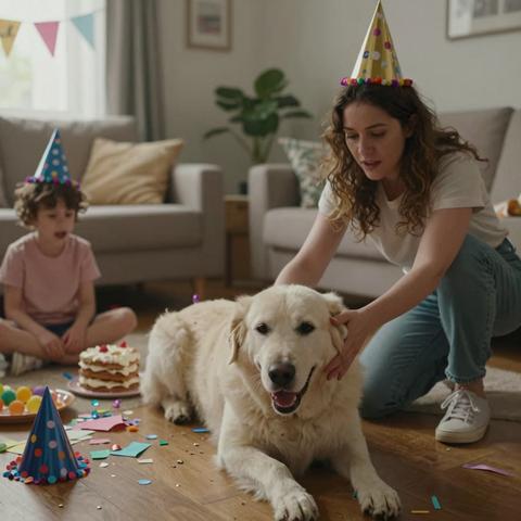 Our sweet family dog violently pinned my five-year-old son to the floor during his birthday party. I locked the animal away in blind rage… until the horrifying truth finally clicked.