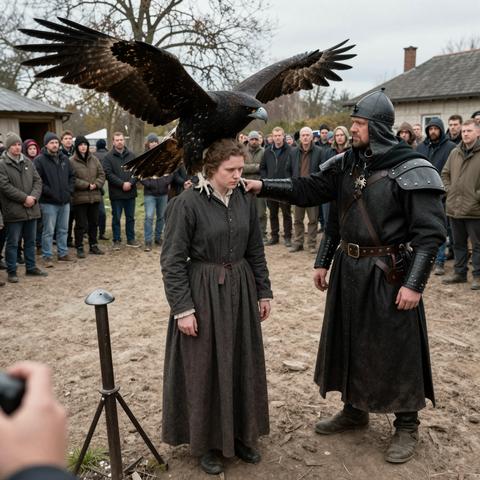 They Bound The Deaf Stable Girl To The Iron Post In The Royal Falcon Yard—But When The King’s Vicious Black Falcon Refused To Leave Her Shoulder, The Master Falconer Froze In Terror.