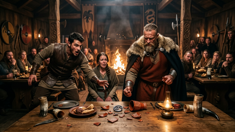 Der Viking-Jarl Zerschlug Den Hochzeitsbecher Der Witwe Vor Der Ganzen Langhalle — Doch Was Im Doppelten Boden Versteckt War, Liess Seinen Bruder Aufspringen.