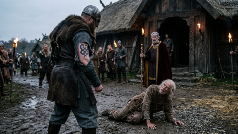 Der Viking-Jarl Schlug Den Alten Bettler Vor Der Langhalle Zu Boden — Doch Als Sein Ärmel Riss, Sah Der König Das Zeichen Auf Seinem Arm