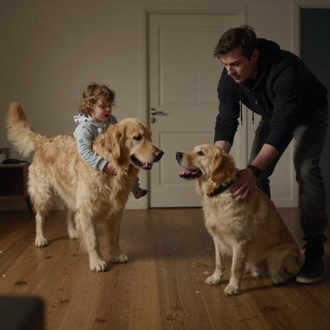 I Punished Our Loyal Golden Retriever For Aggressively Dragging My Sleeping Daughter Across The Hardwood Floor At Midnight… A Single Glance At The Nursery Monitor Proved I Made A Terrifying Mistake.