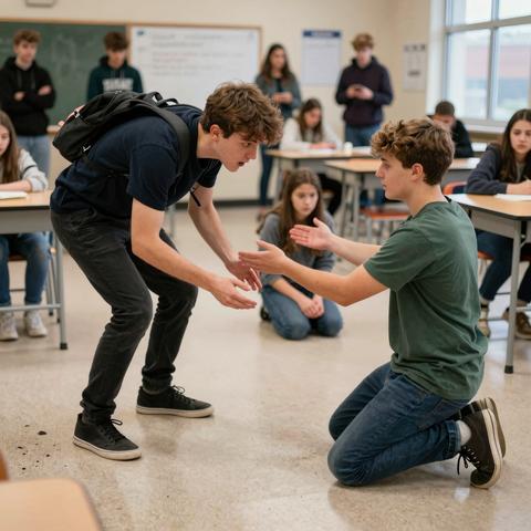 The Bully Kicked The Small Boy’s Knees Out And Moved In For Another Punch—Then The 15-Year-Old Rolled, Caught His Ankle, And Dropped Him Face-First Onto The Cafeteria Floor.