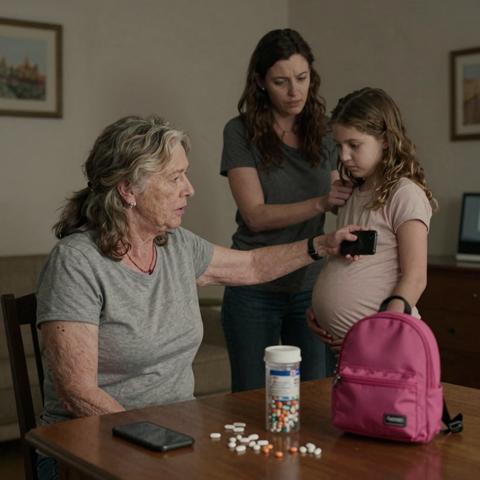 MI SUEGRA ME GOLPEÓ EN LA PANZA EMBARAZADA MIENTRAS MI CUÑADA ME SUJETABA LOS BRAZOS, EXIGIENDO QUE ME TOMARA LAS PASTILLAS ANTICONCEPTIVAS QUE HABÍAN PUESTO EN LA MESA. YO ME NEGABA, PERO MI HIJA PEQUEÑA CORRIÓ, AGARRÓ EL FRASCO Y LO ESCONDIÓ EN SU MOCHILA. CUANDO MI ESPOSO MULTIMILLONARIO ENTRÓ, MI SUEGRA NO MIRÓ MI CARA… MIRÓ LA MOCHILA DE LA NIÑA.