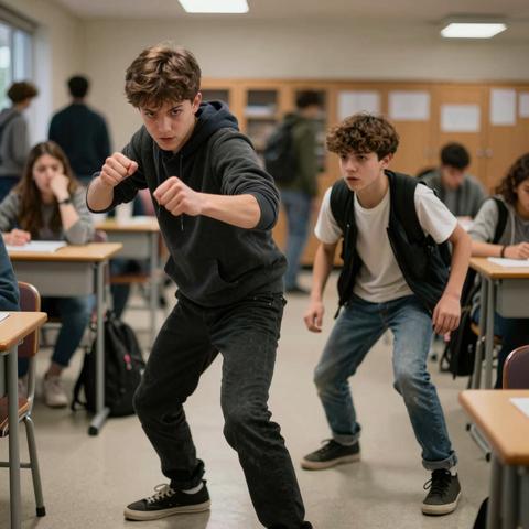 The Principal’s Son Lunged At The Skinny Boy To Punch Him In The Mouth—But The Boy Slipped Left, Hooked His Leg, And Dumped Him On His Back So Hard The Hallway Went Silent.