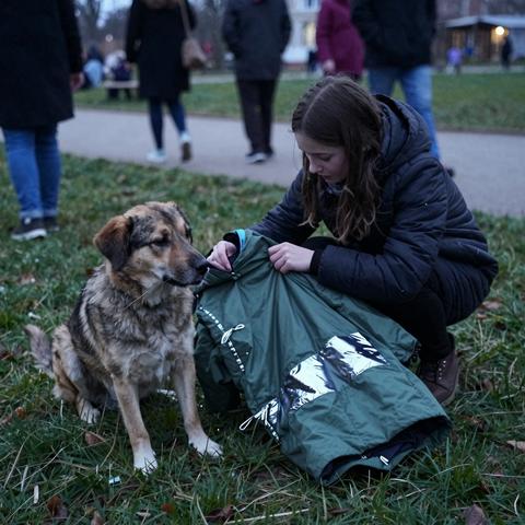 Everyone Panic-Screamed When The Stray K9 Pinned My Seven-Year-Old To The Grass, But I Stopped Breathing When I Realized What The Dog Was Pulling From Inside Her Winter Coat.