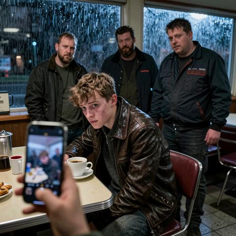 A Scrawny Teen In A Torn Leather Jacket Begged The Men In My Diner For Help In The Storm. They Laughed In His Face Until The Diner Windows Started Shaking Five Minutes Later.