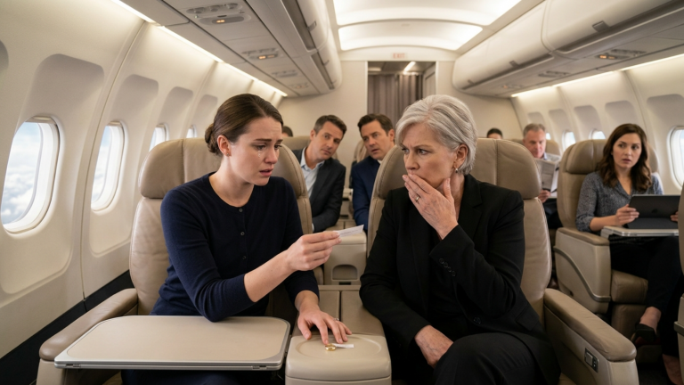 DIE SCHWIEGERMUTTER RISS IHRER SCHWIEGERTOCHTER IN DER FIRST CLASS DEN EHERING VOM FINGER, WEIL SIE SAGTE, OHNE IHN SEI SIE NICHTS MEHR WERT — DOCH ALS DIE FRAU DEN KLEINEN ZETTEL IM RINGFUTTER ZEIGTE, VERSTUMMTE DIE GANZE REIHE.